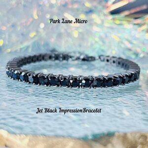 Park Lane Micro Jet Black Tennis Impression bracelet